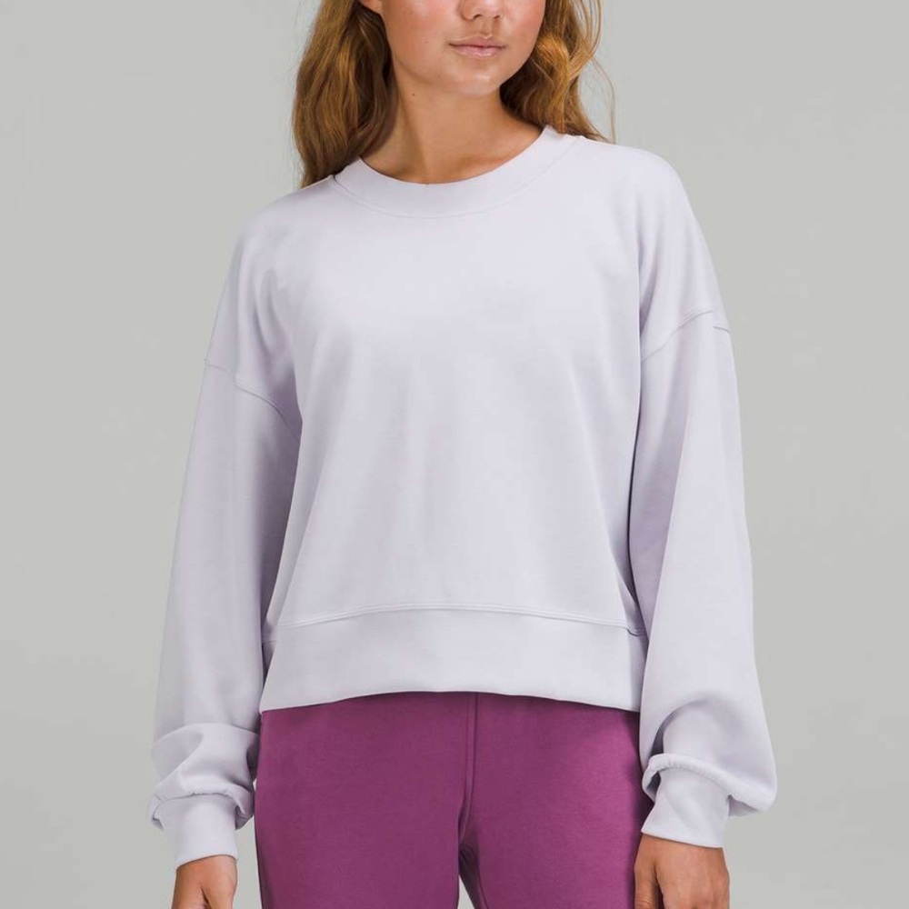 Lululemon Softstreme Perfectly Oversized Cropped Crew - Faint Lavender
